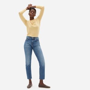 Everlane High Waist Cheeky Jean in Faded Indigo